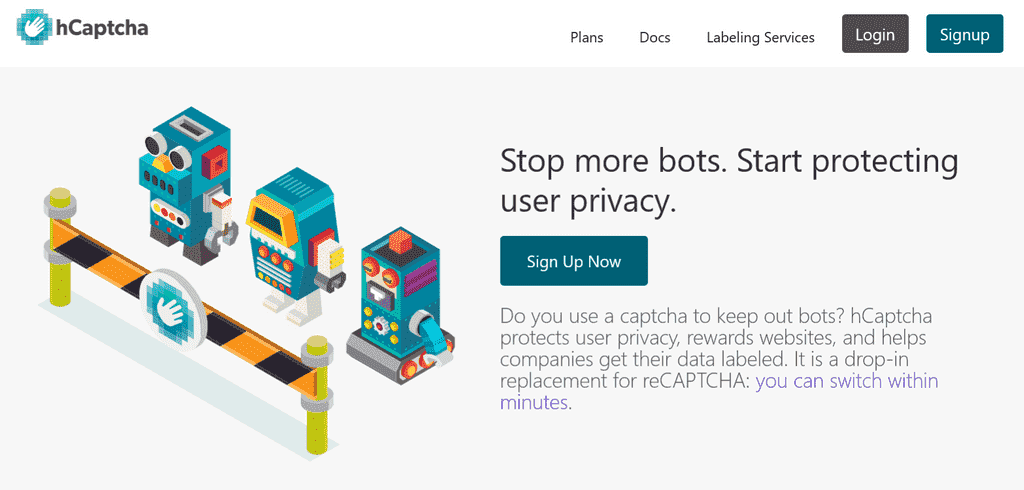 hCaptcha Landing Page