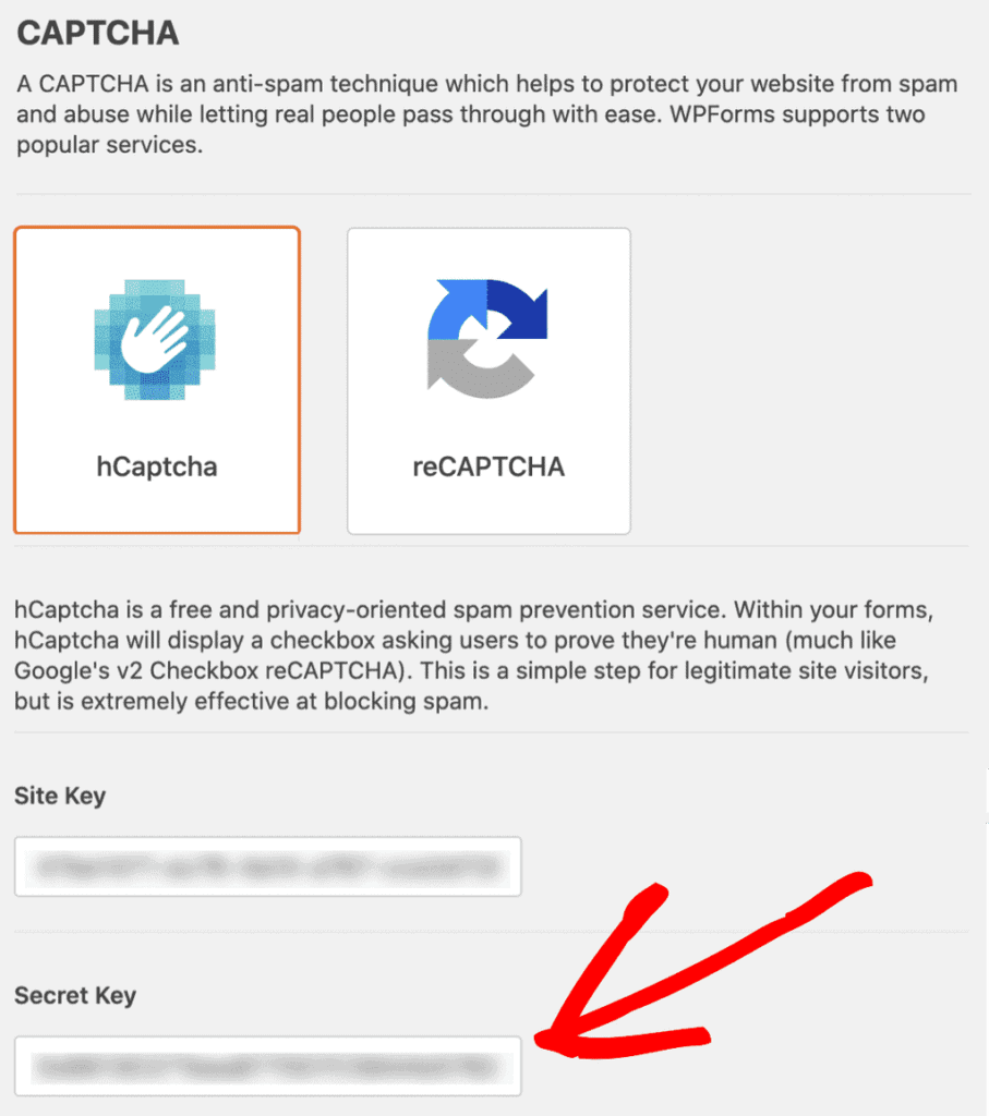 Secret Key in hCaptcha