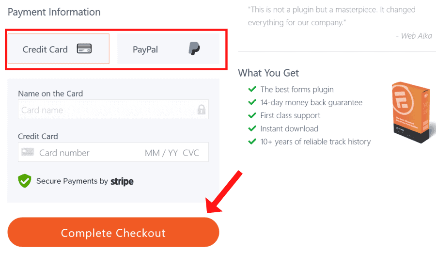 Formidable Forms Black Friday Payment Methods