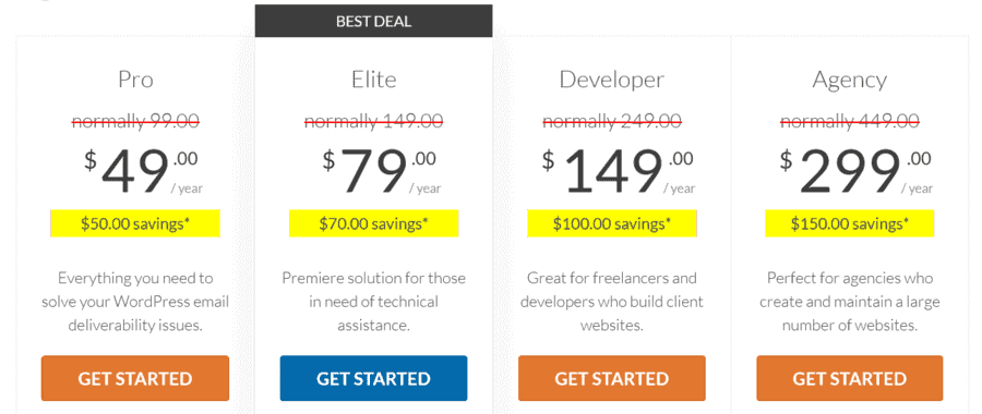 WP Mail SMTP Black Friday Pricing