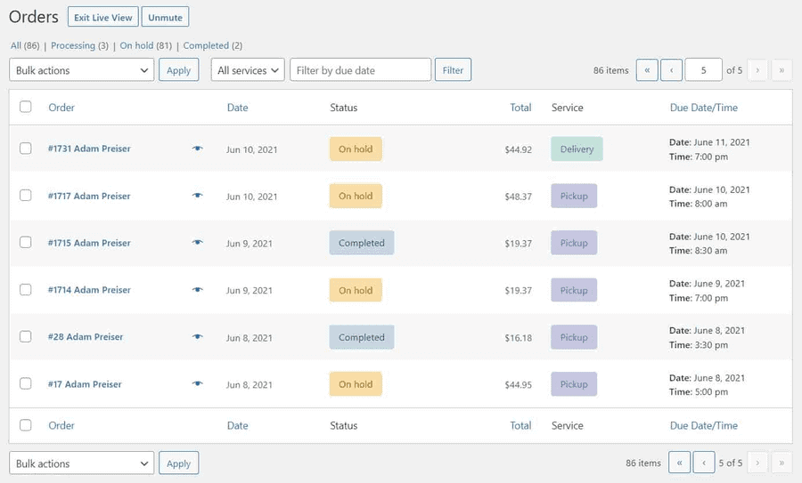 Order Management Using Orderable WooCommerce Restaurant Plugin