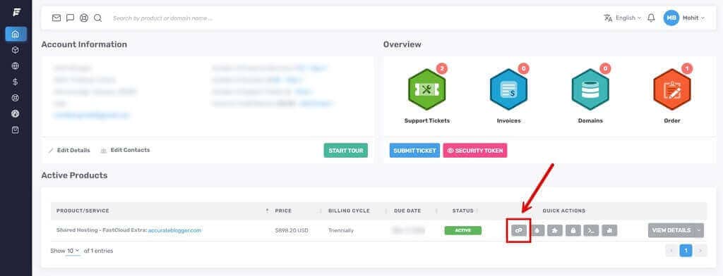 FastComet Client Area