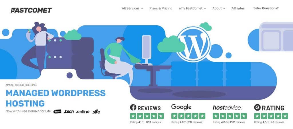 FastComet Managed WordPress Hosting Landing Page