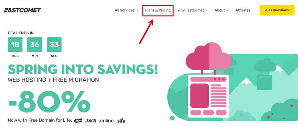 FastComet Shared Hosting Landing Page
